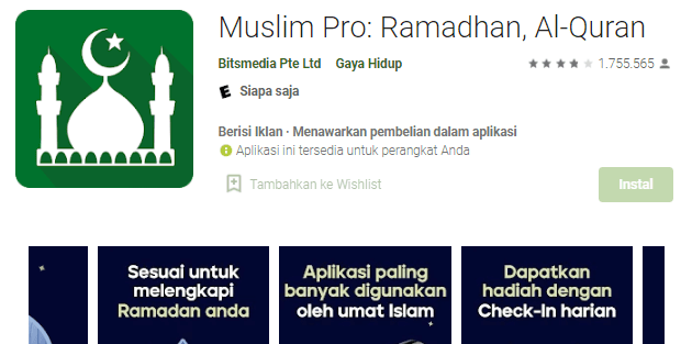 Aplikasi Pengingat Adzan - Muslim Pro